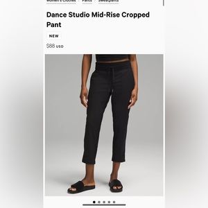 Lululemon dance studio mid rise crop size 4